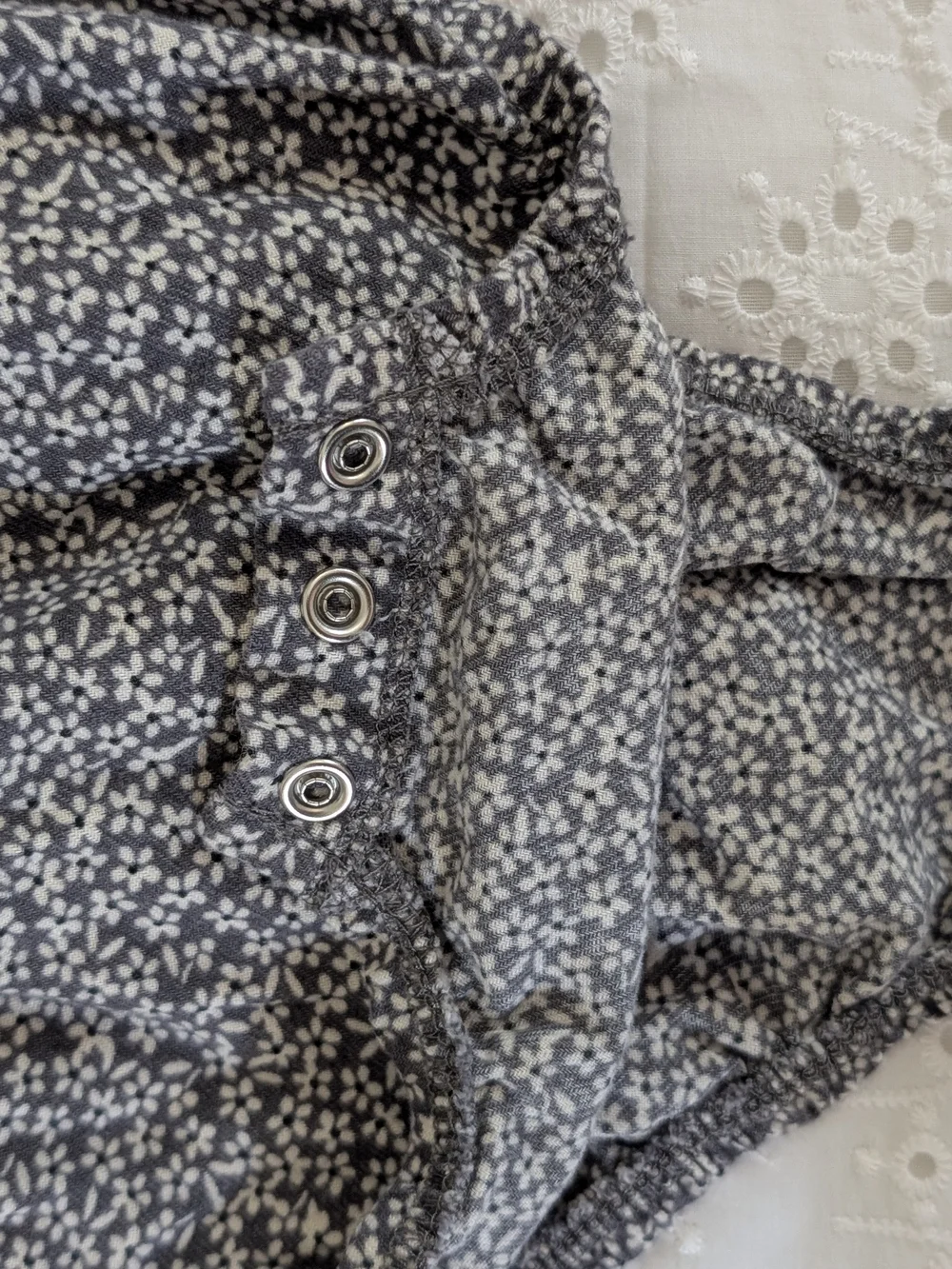 Carter's Black and White Floral Long-Sleeve Pajama Top with Headband